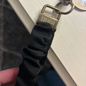 ANDI Scrunchie Keychain in Black with Gold hardware